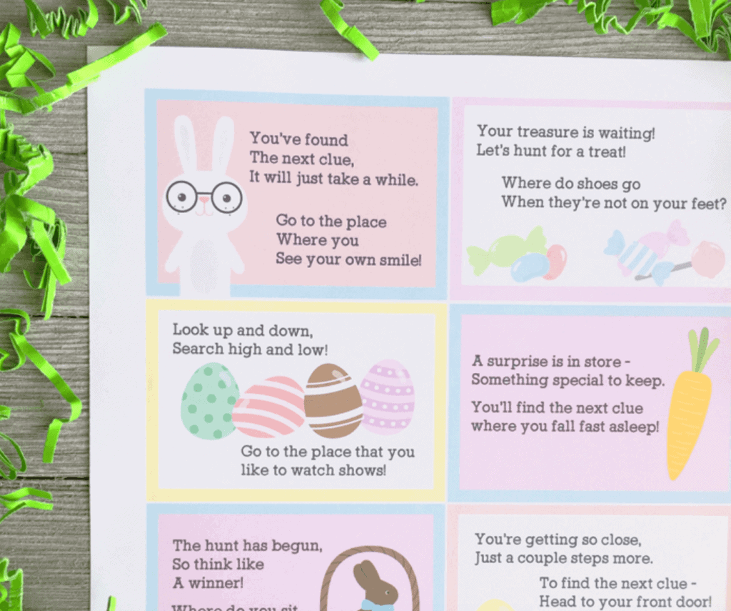 24 Best Easter Basket Scavenger Hunts with Free Printables! - I