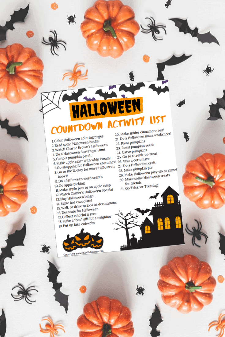 Halloween Bucket List: 31-Days of Halloween Activities for Kids – Free Printable!