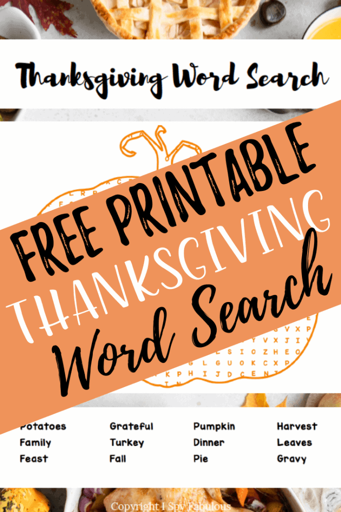 thanksgiving word search