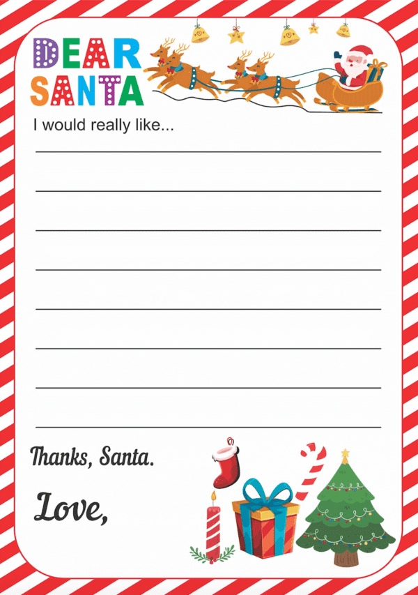 2 Dear Santa Letter Printables for Kids of All Ages Free! I Spy