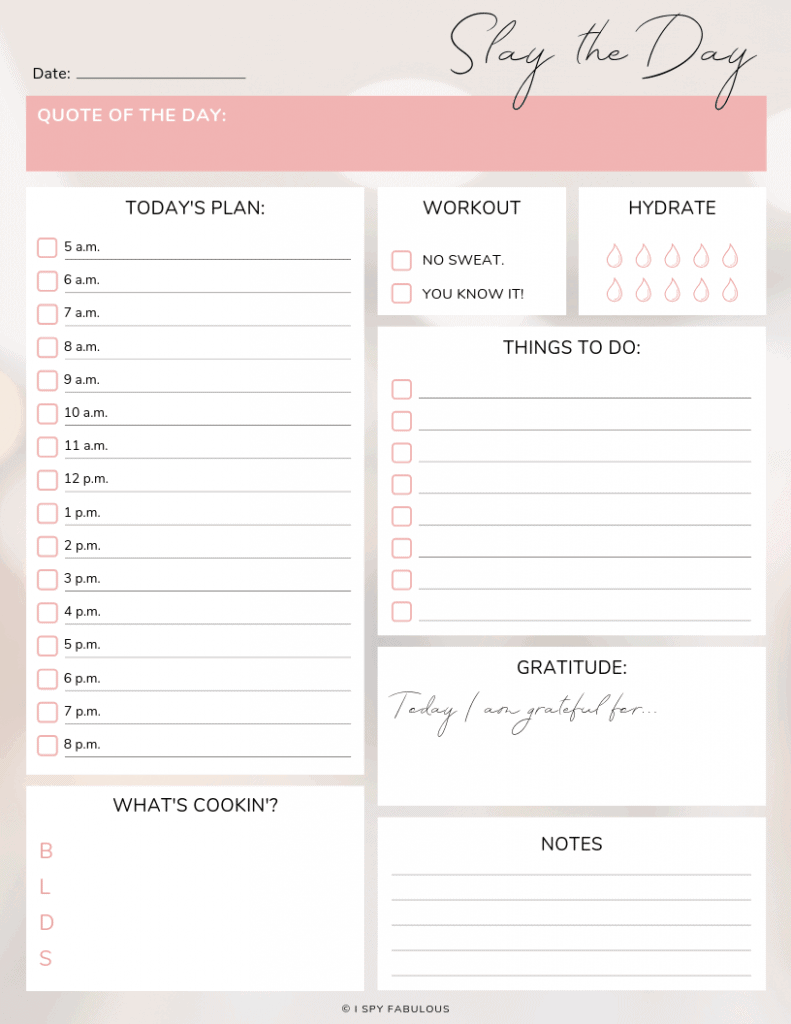 free daily planner printable