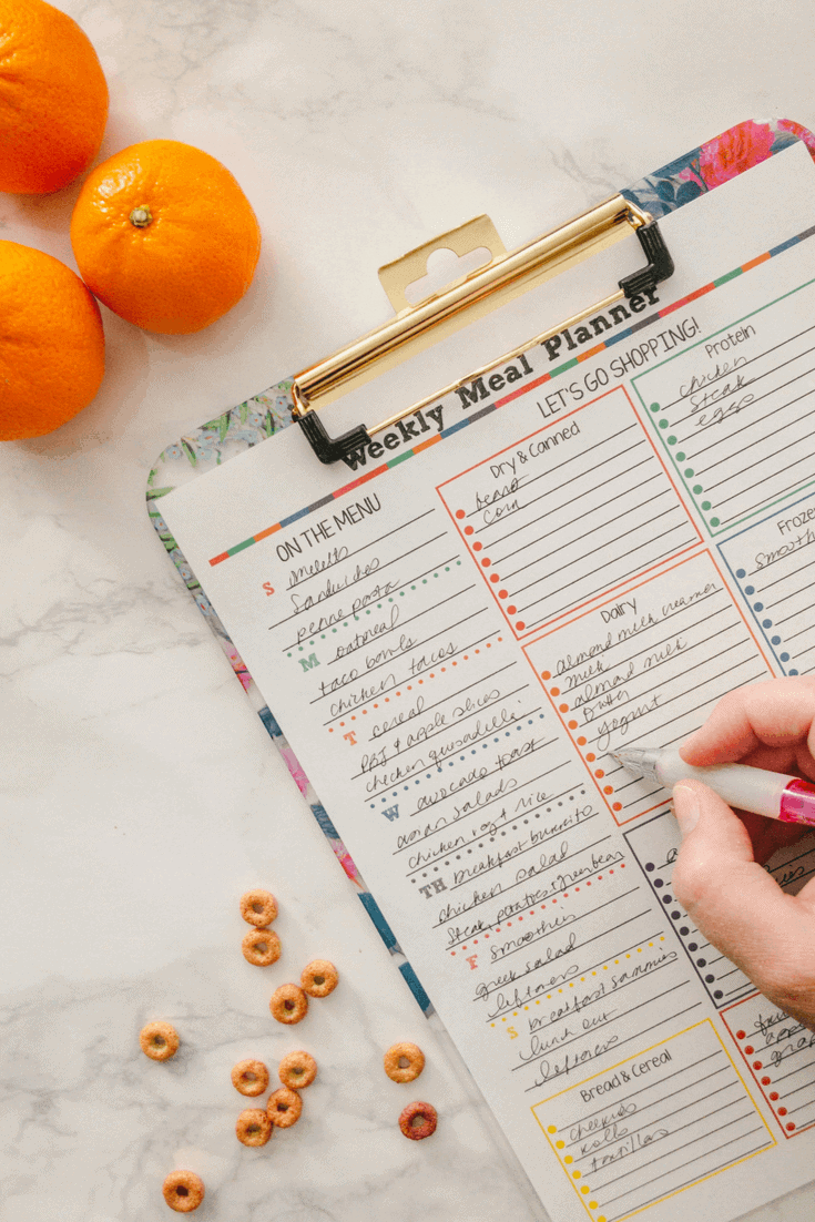 Free Weekly Meal Plan Printable To Simplify Your Shopping!