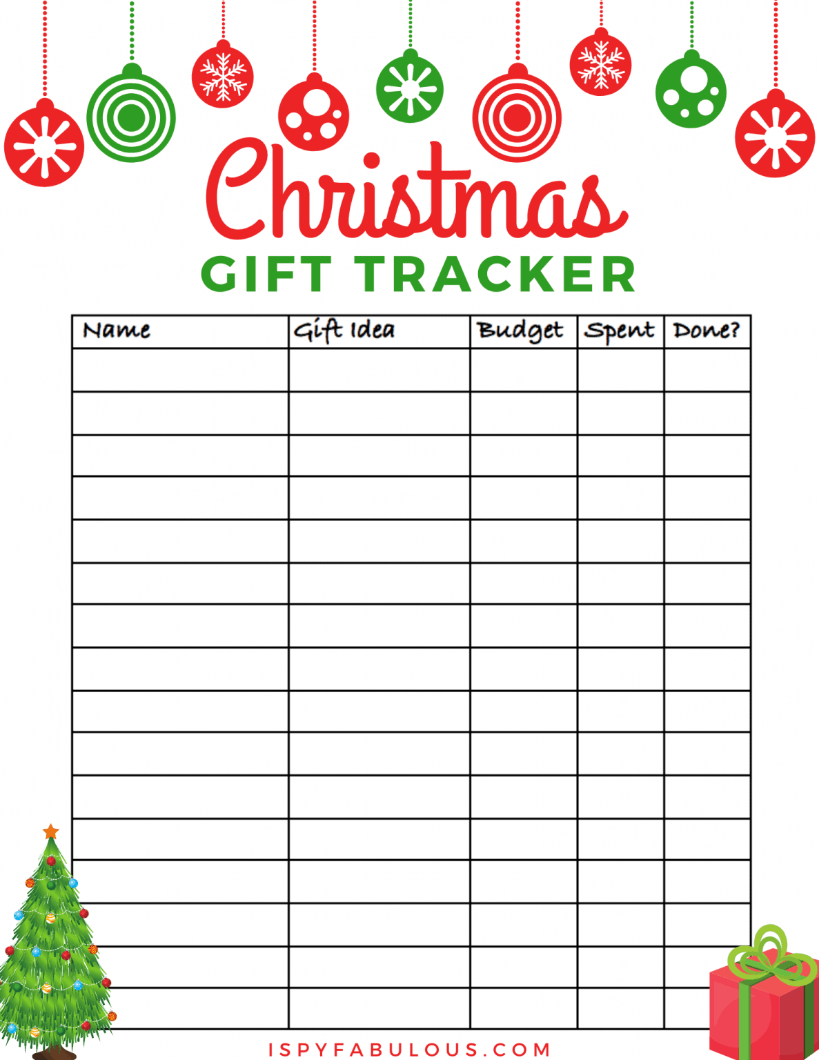 Gift Tracker Template