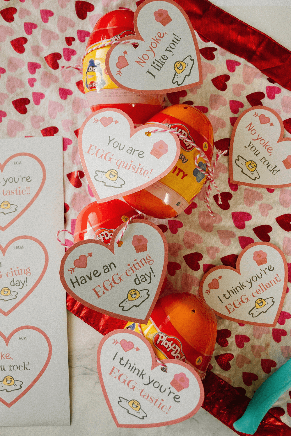 Easy Play-Doh Egg DIY Valentines for Kids with a Free Printable!