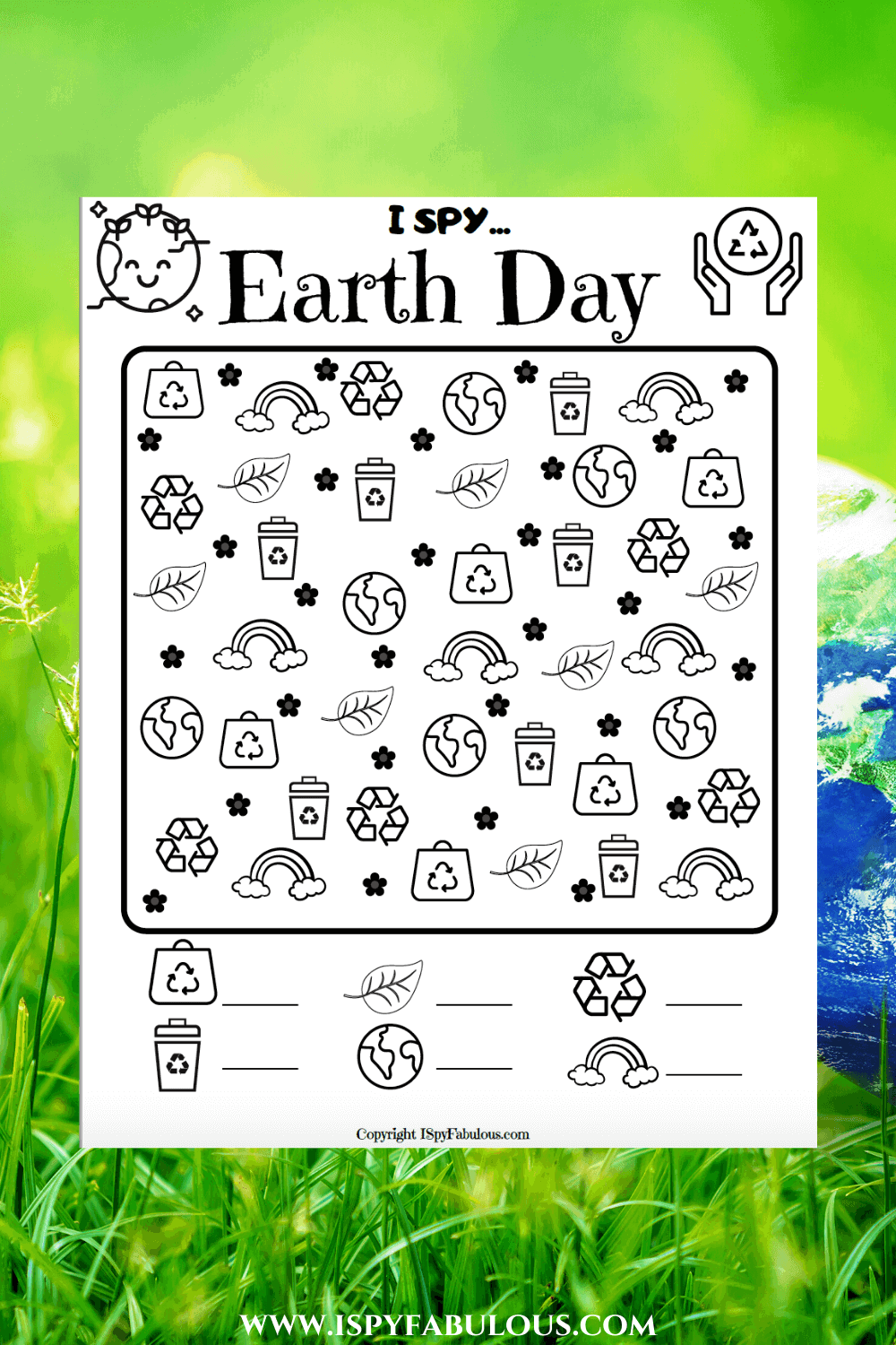 Free Earth Day I Spy Coloring Page Printable for Kids!