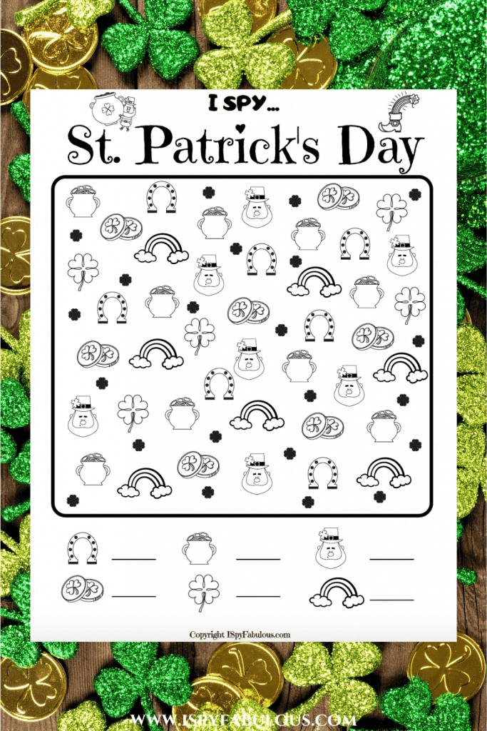 st. patrick's day i spy printable