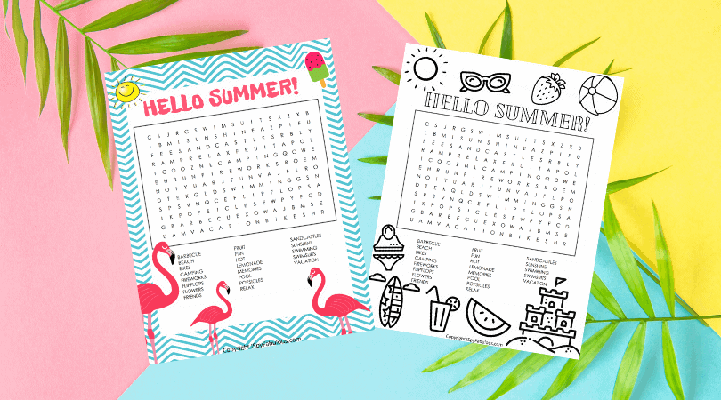 summer word search