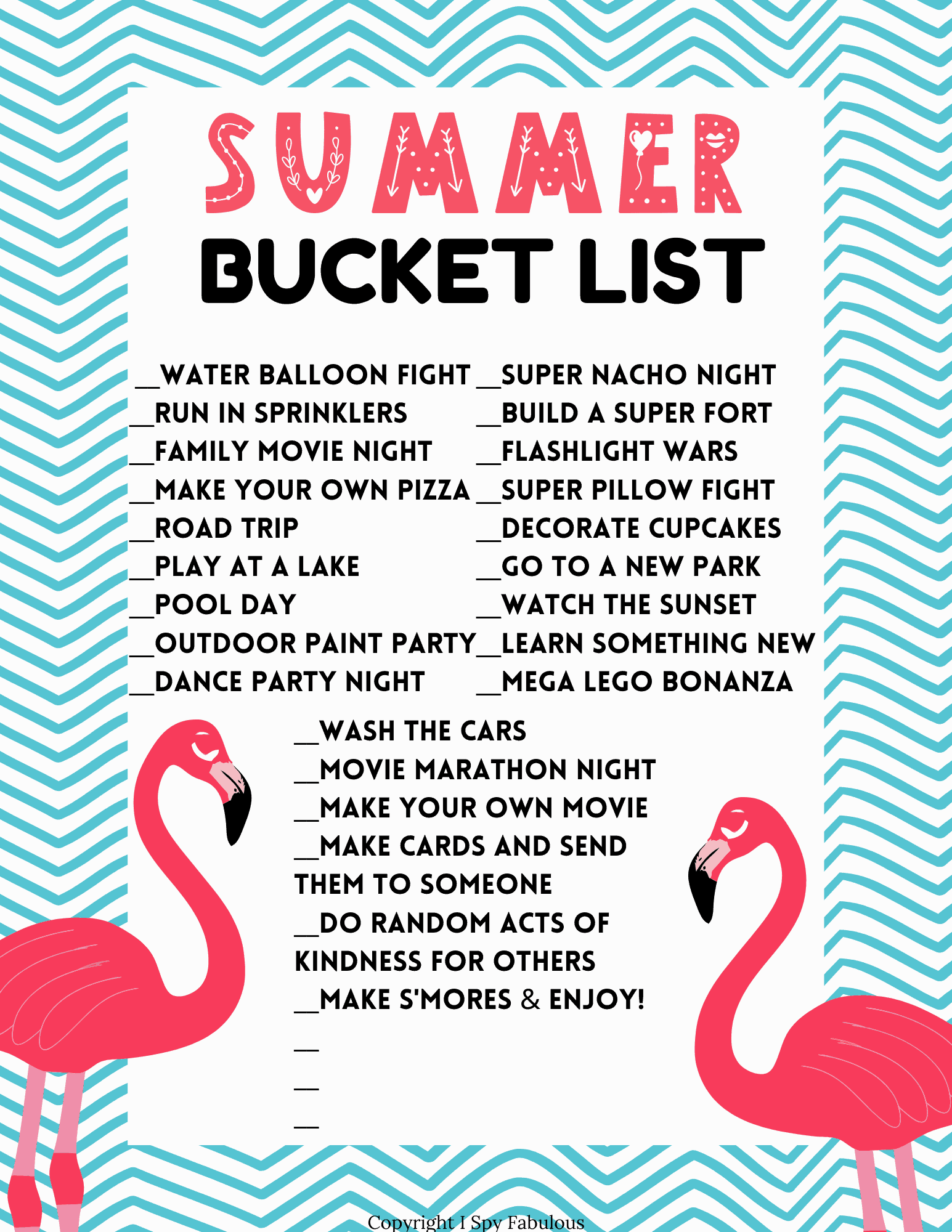 Free Printable Summer Bucket List for Kids! - I Spy Fabulous