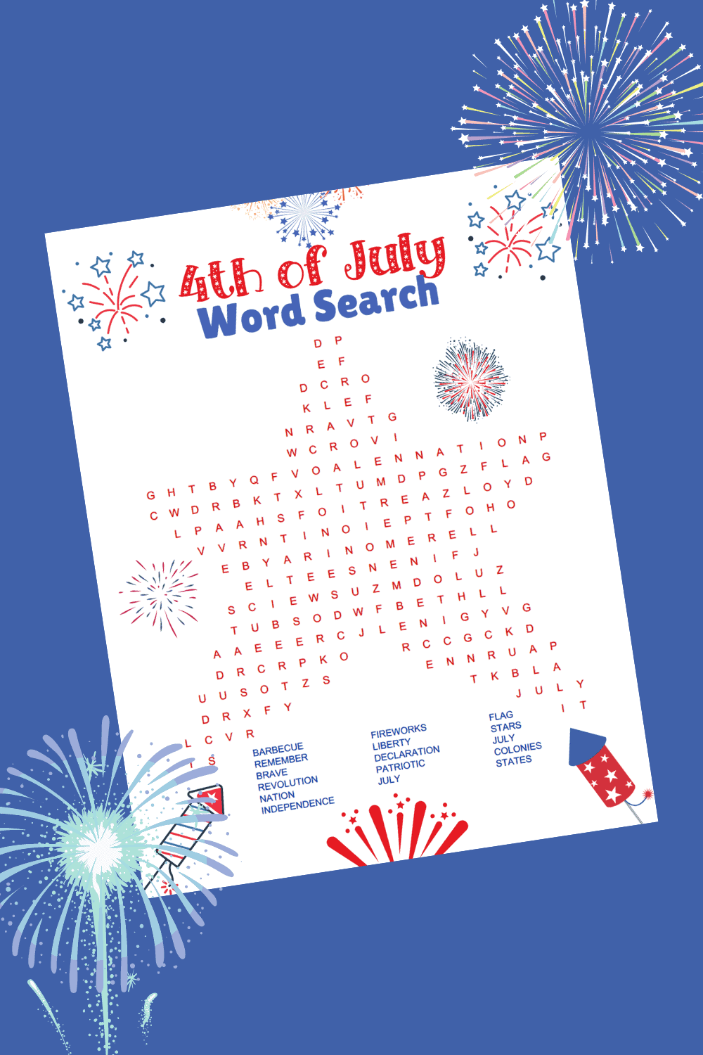 Free 4th of July Word Search Printable!