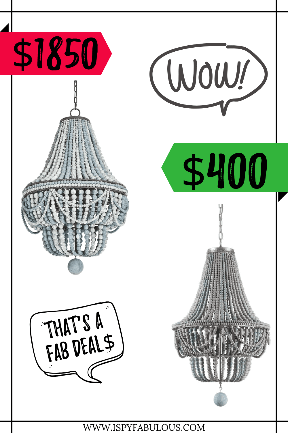 Fab Deal$: The Regina Andrews Aged Blue Beaded Chandelier Trend You’ll Love!