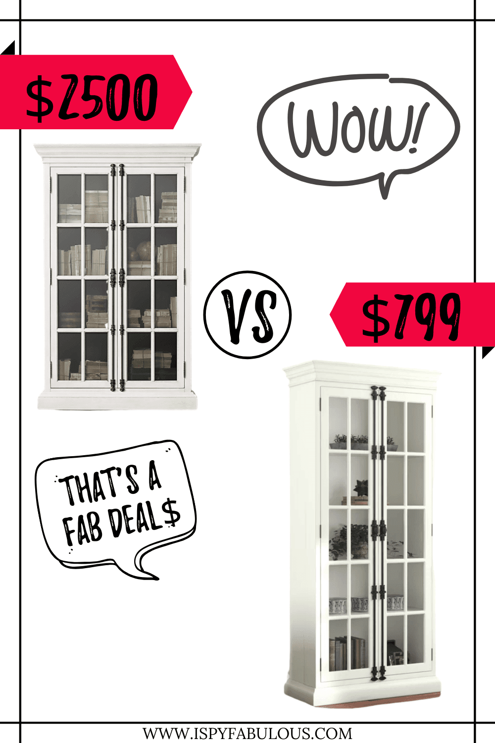 Fab Deal$: Restoration Hardware Cabinet with Cremone Hardware Lookalike!