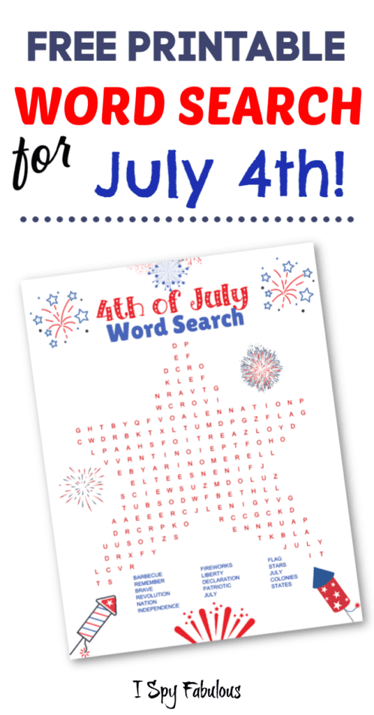 4th of july word search