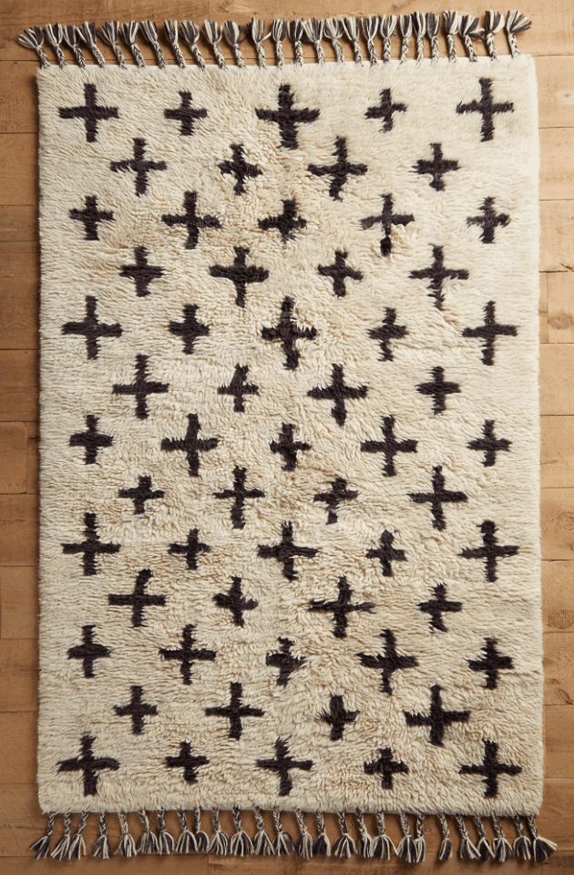 anthropologie cross rug 