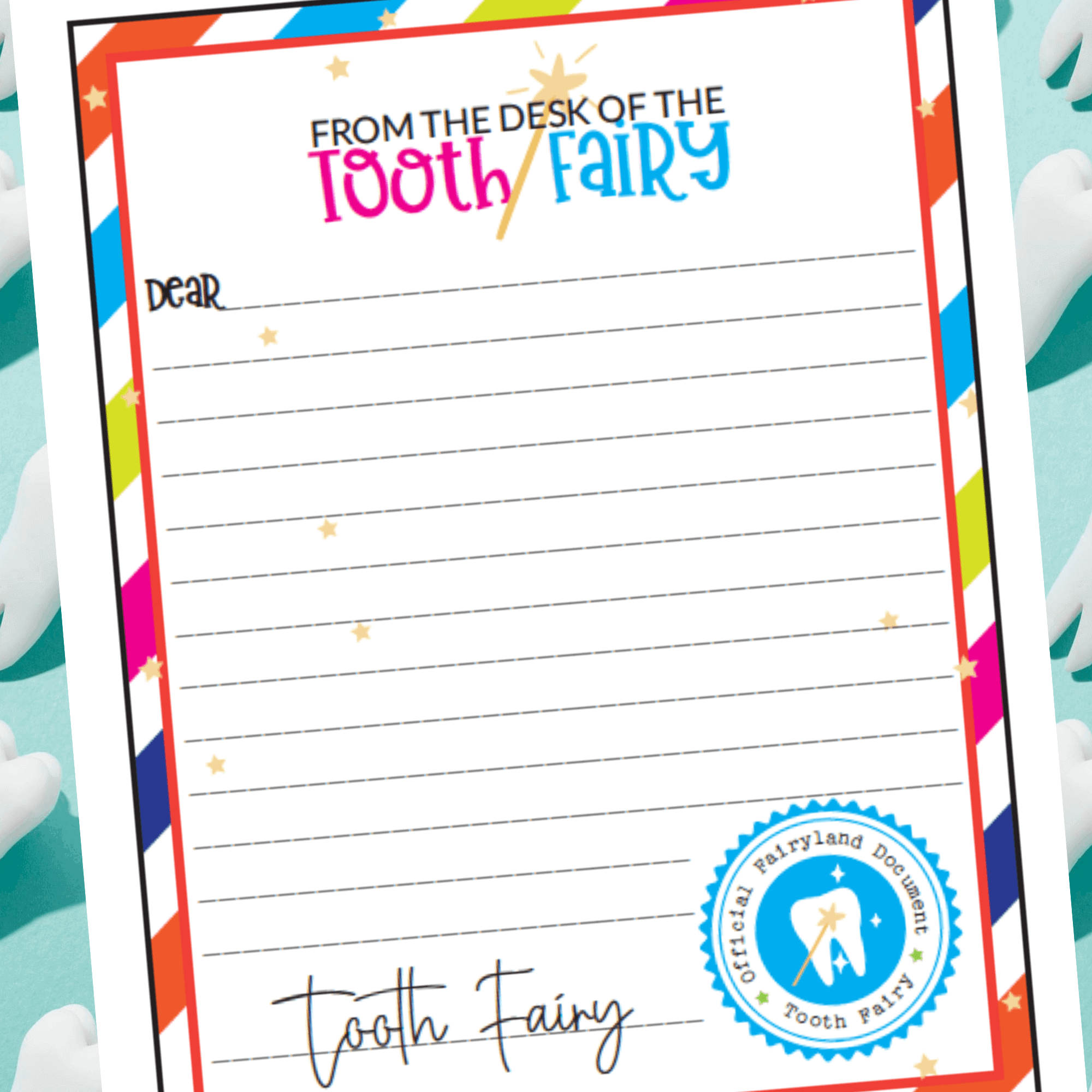 tooth fairy letter template brave