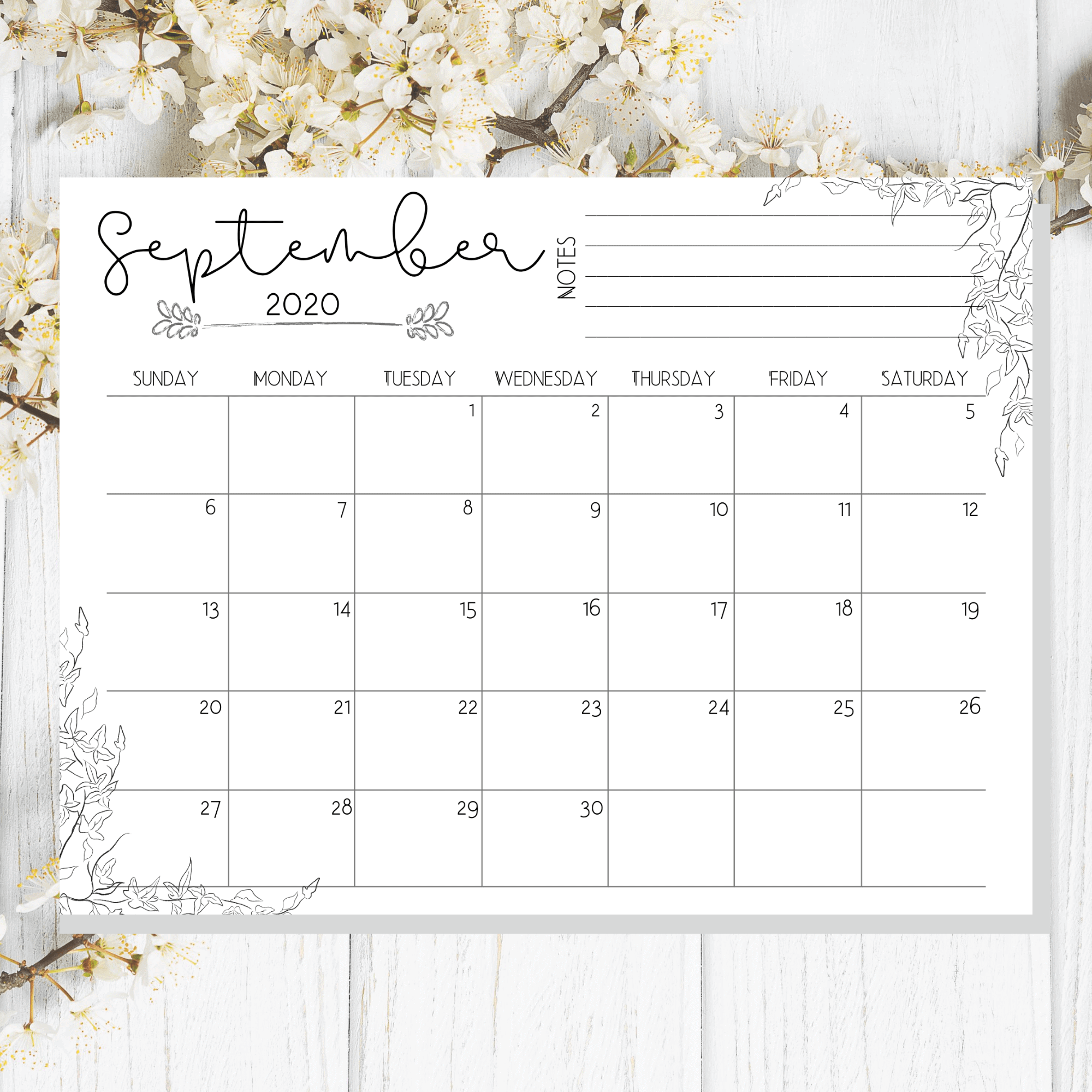 printable monthly calendar