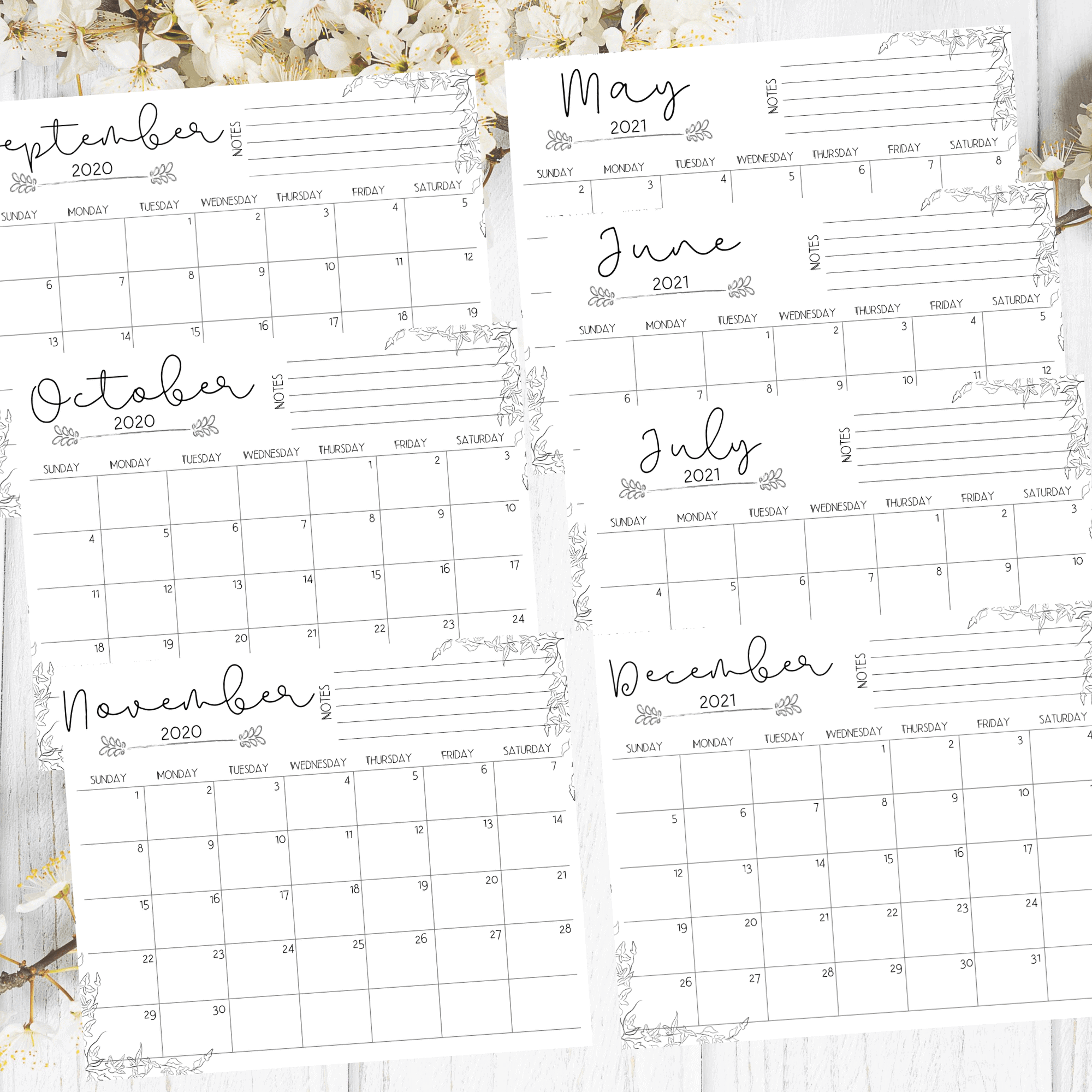 printable monthly calendar