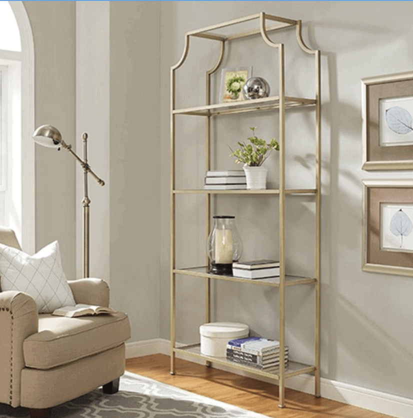 gold etagere