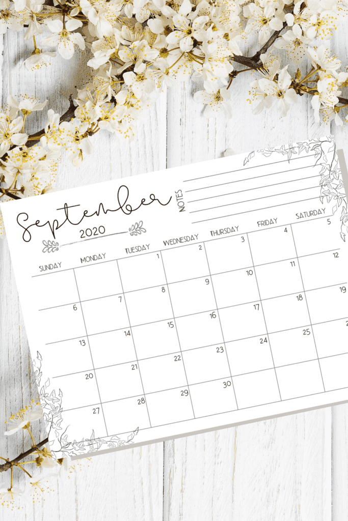 printable monthly calendar