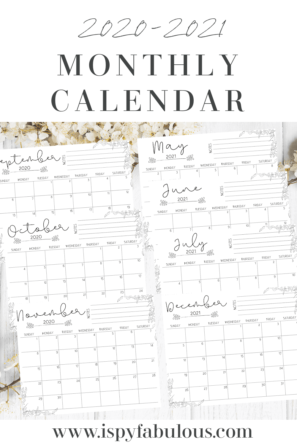 printable monthly calendar