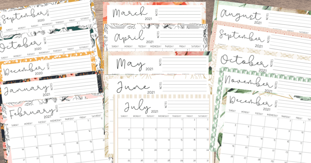 16-Month Floral Monthly Calendar You Can Print At Home! - I Spy Fabulous
