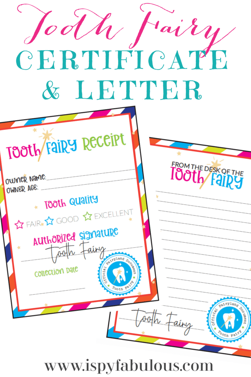 An Adorable Tooth Fairy Certificate & Letter to Bring the Magic!