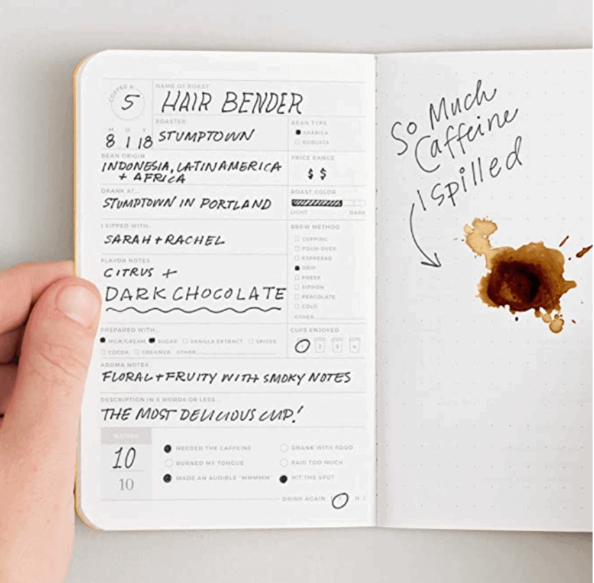 gifts for coffee lovers - coffee journal