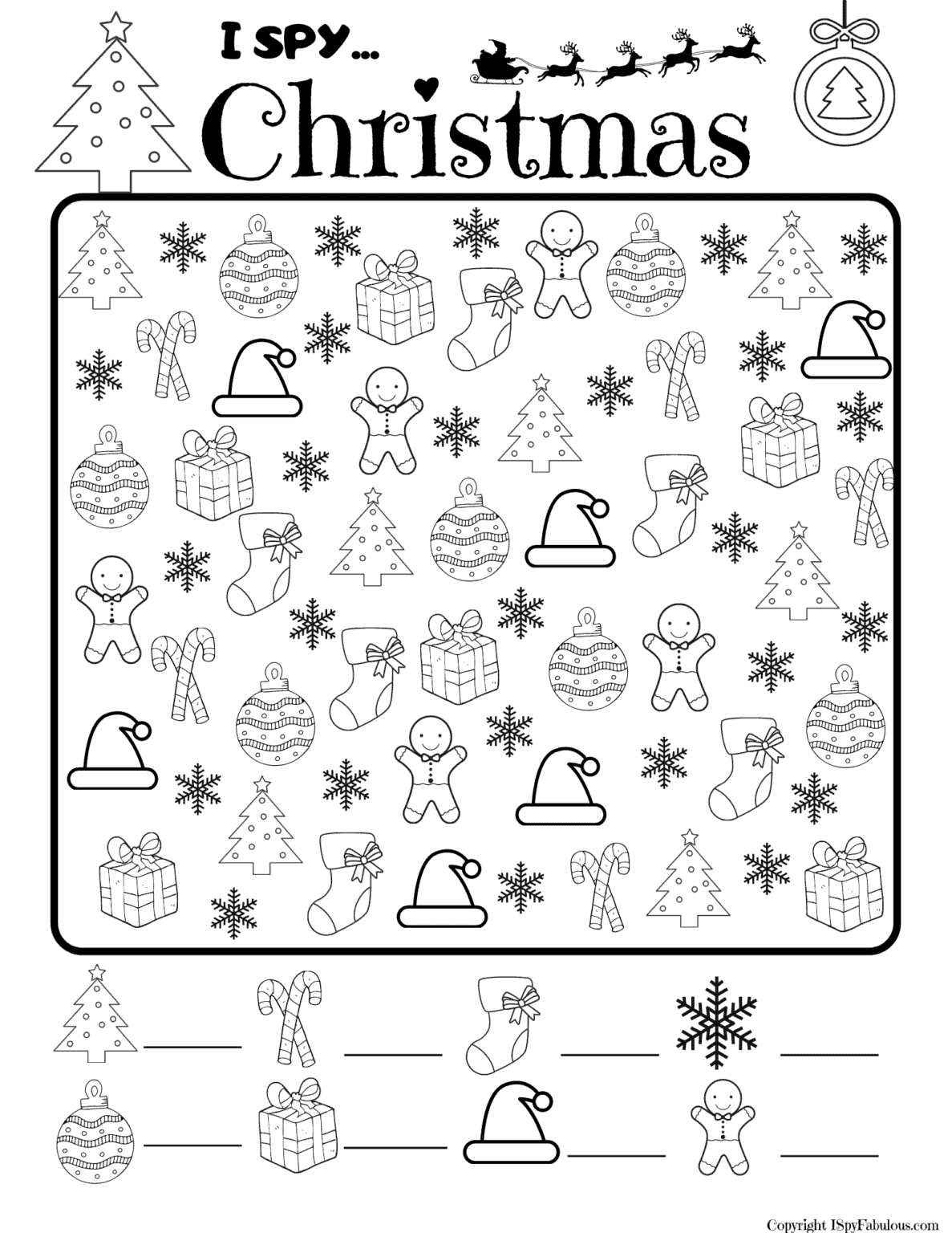 Free I Spy Christmas Printable for Kids! I Spy Fabulous