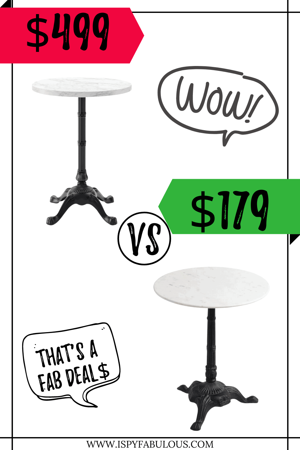 pottery barn marble table dupe