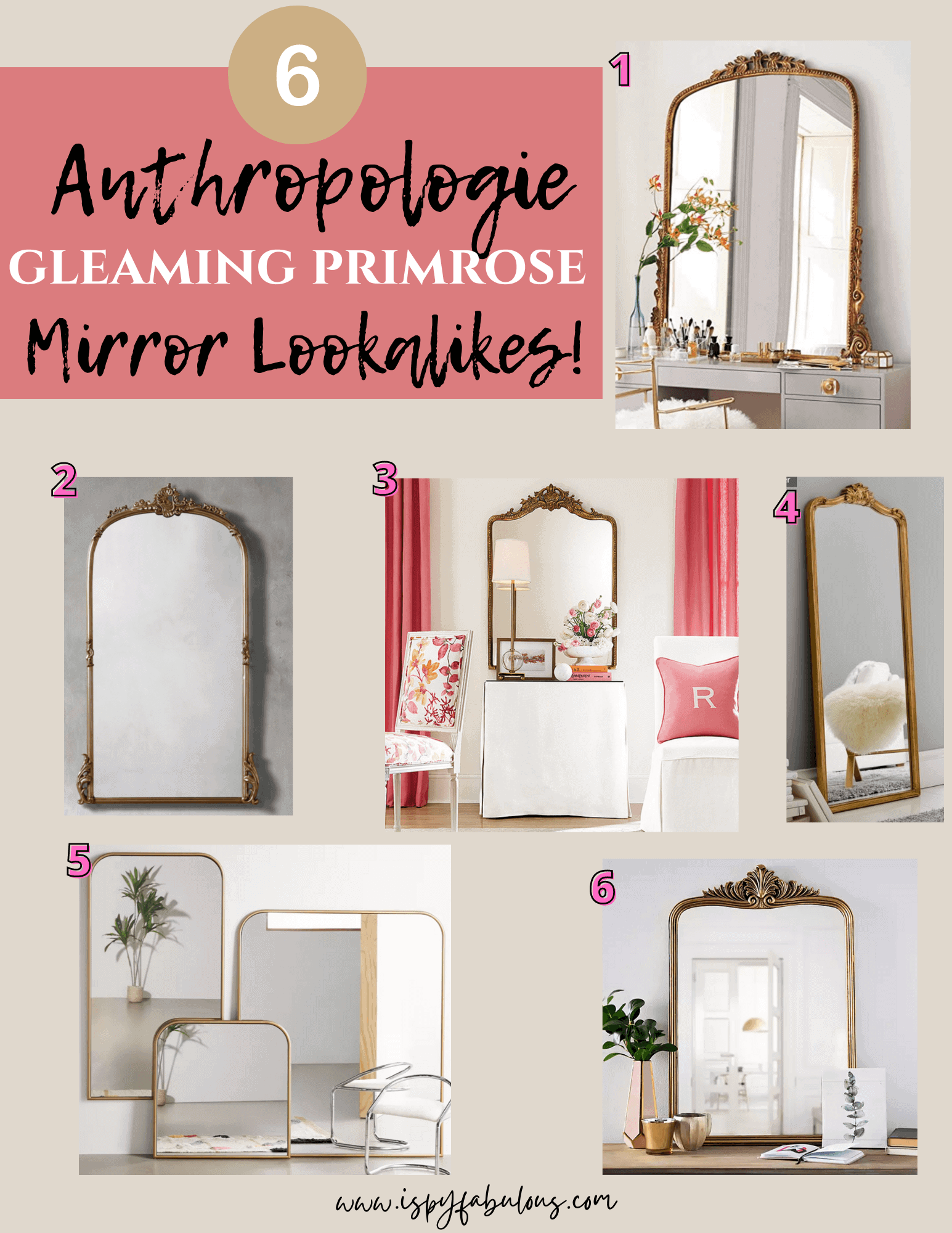 anthropologie primrose gold mirror dupe