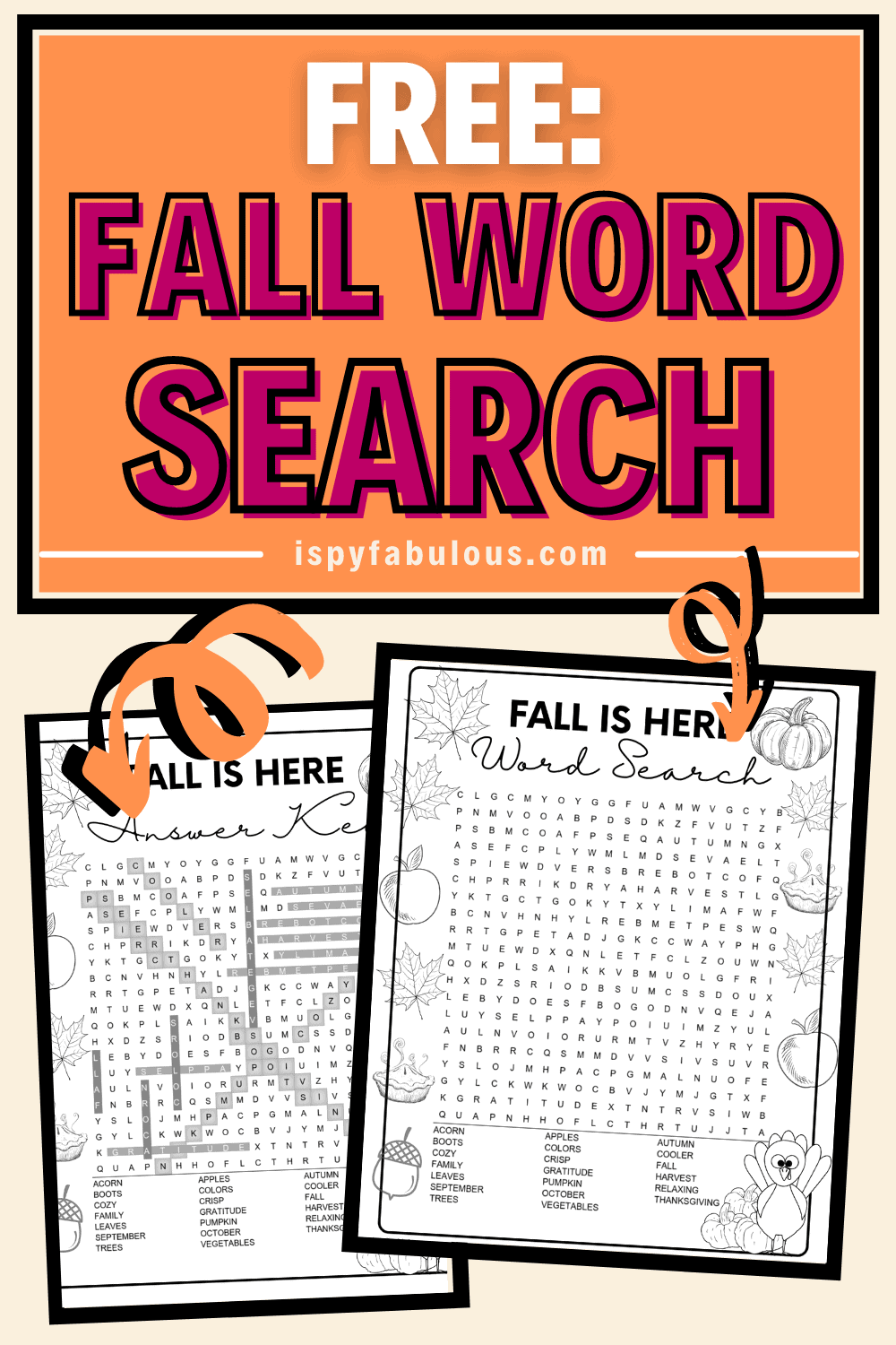 fall word search