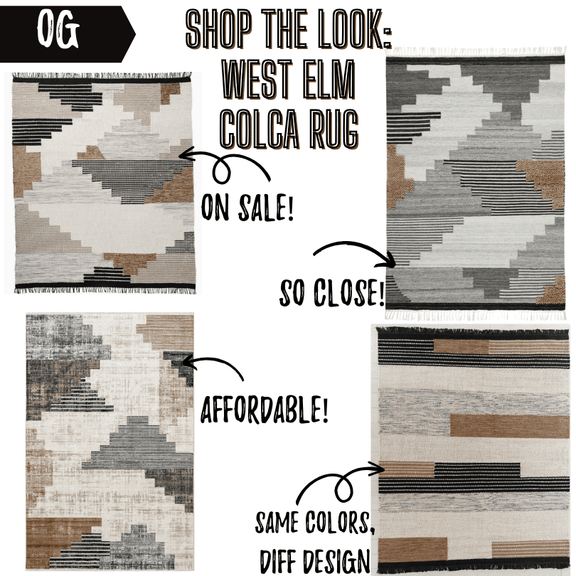 west elm colca rug dupe