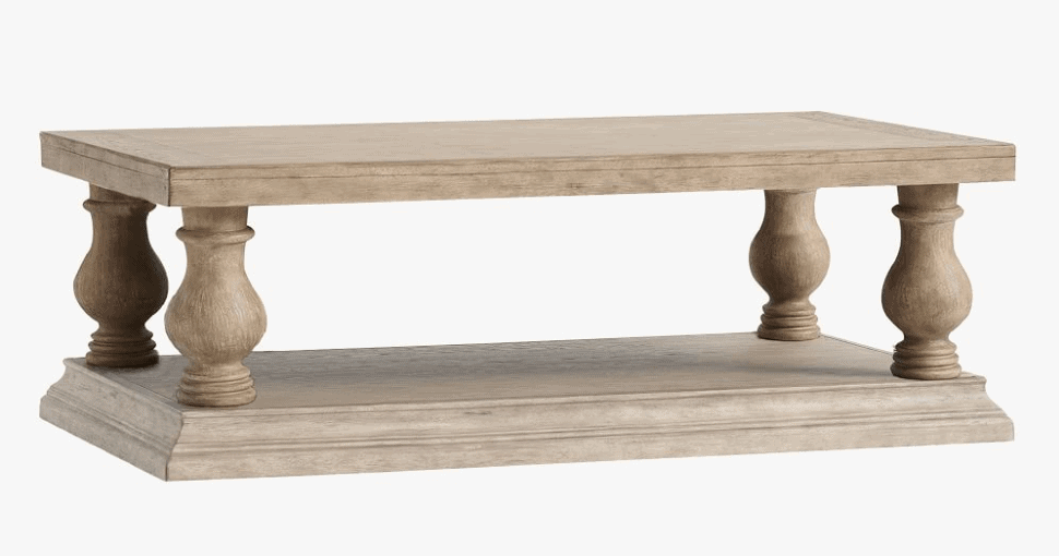 restoration hardware balustrade coffee table dupes