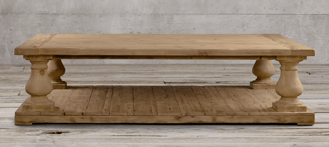 Wood coffee table restoration hardware deals