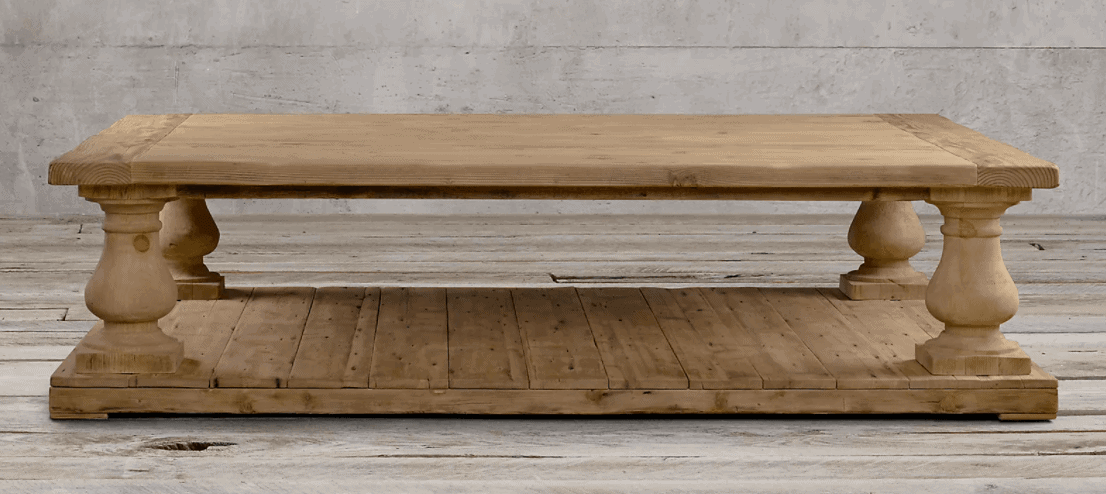 restoration hardware balustrade coffee table dupes