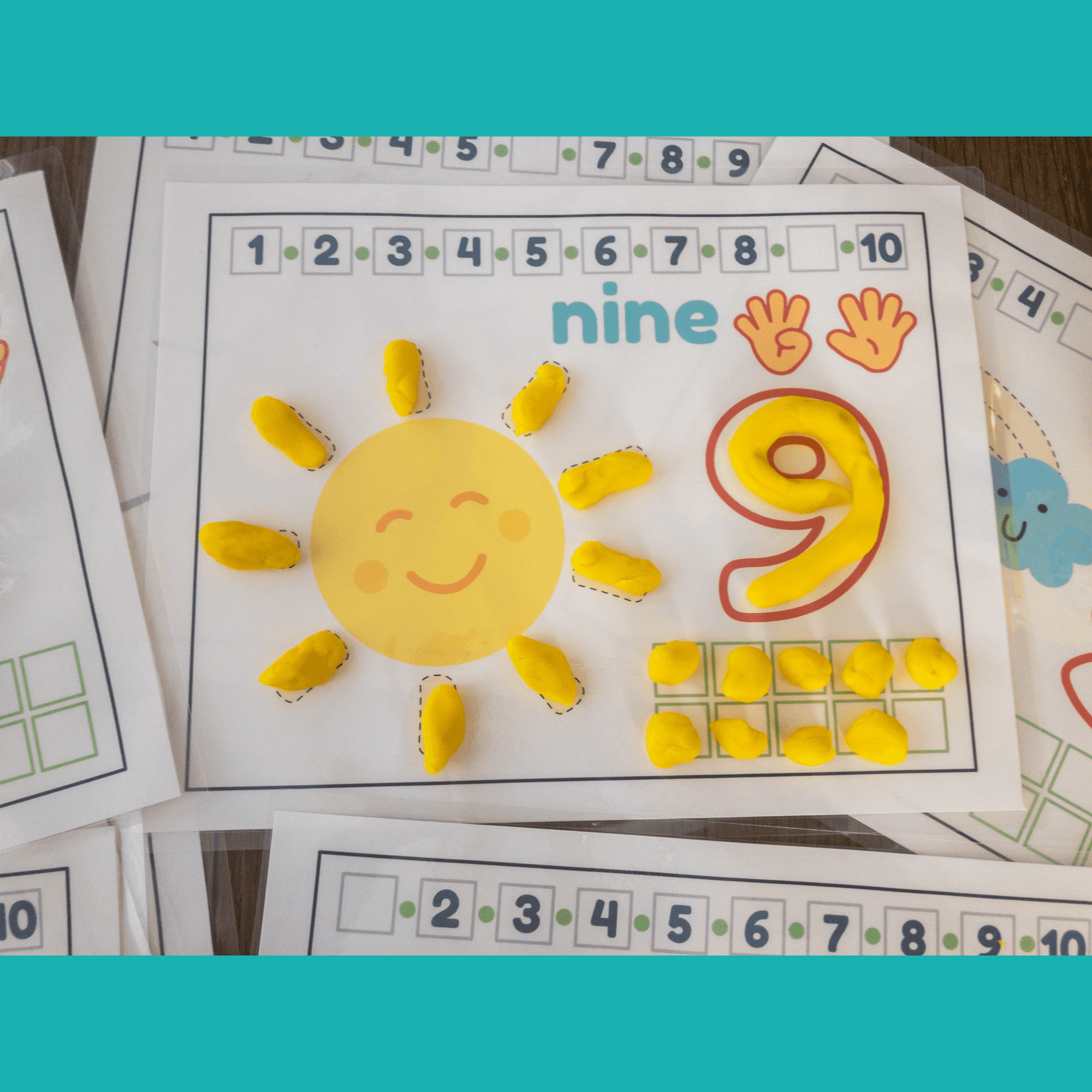 number activities and play-dough mats