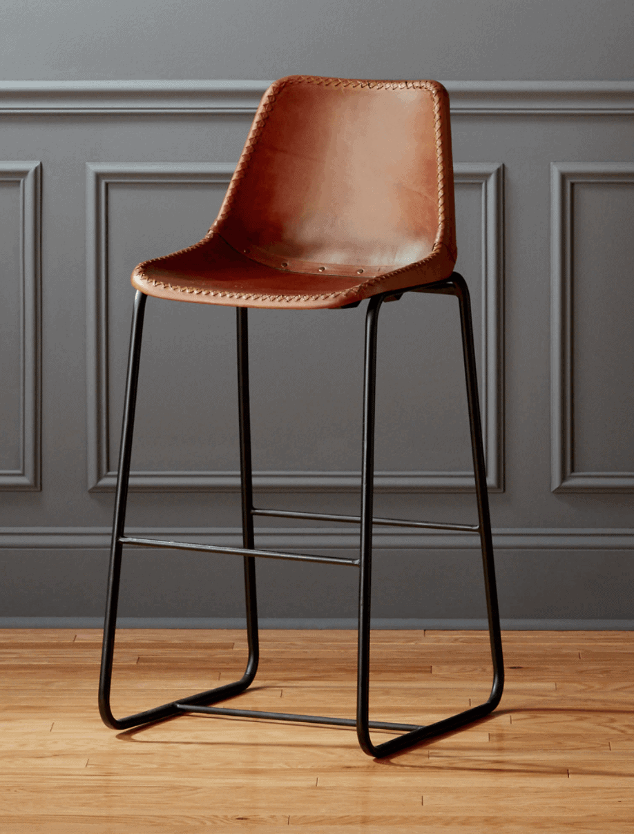 CB2 leather stool dupe