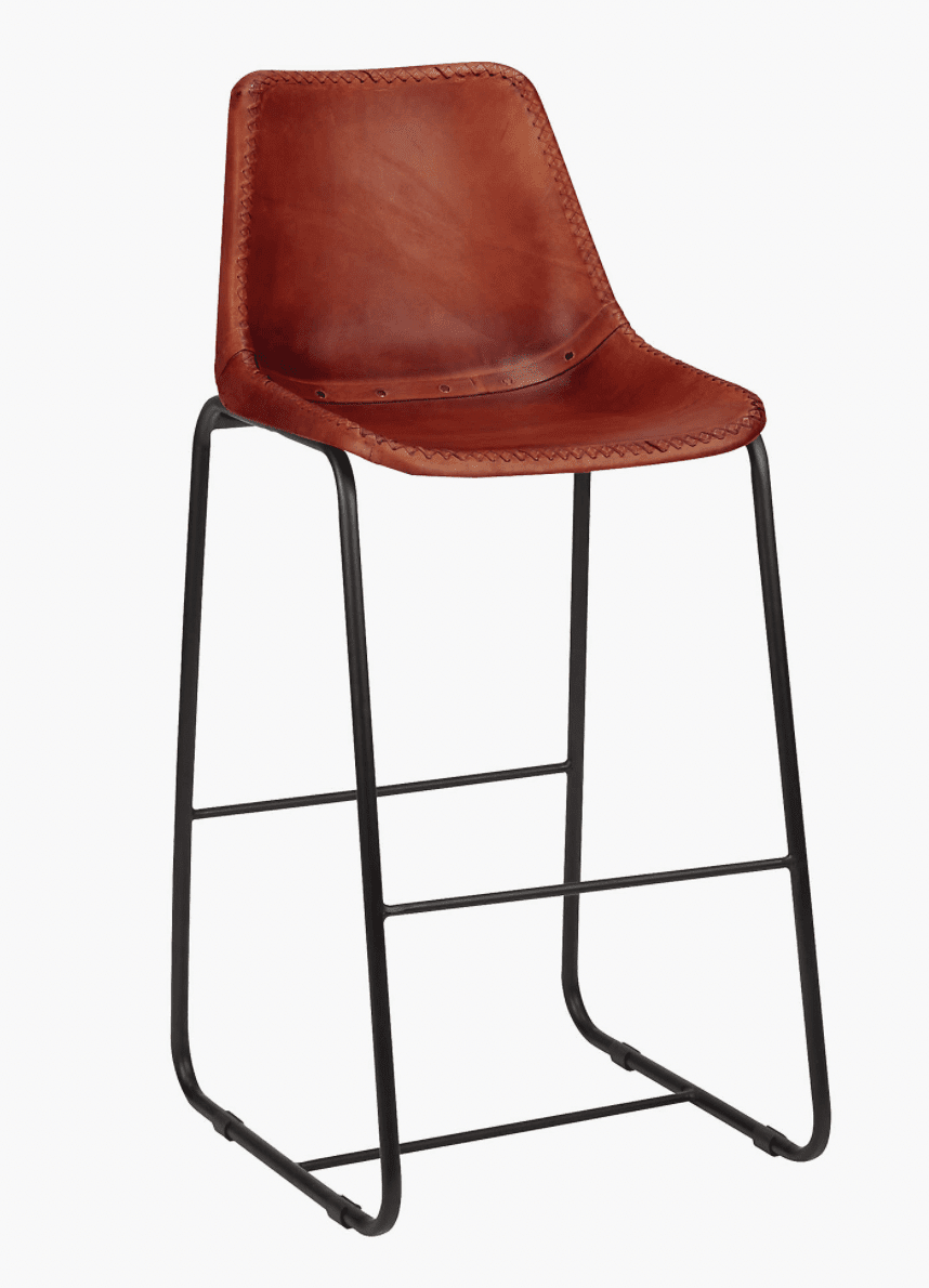 CB2 leather stool dupe