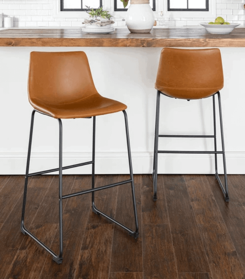 CB2 leather stool dupe