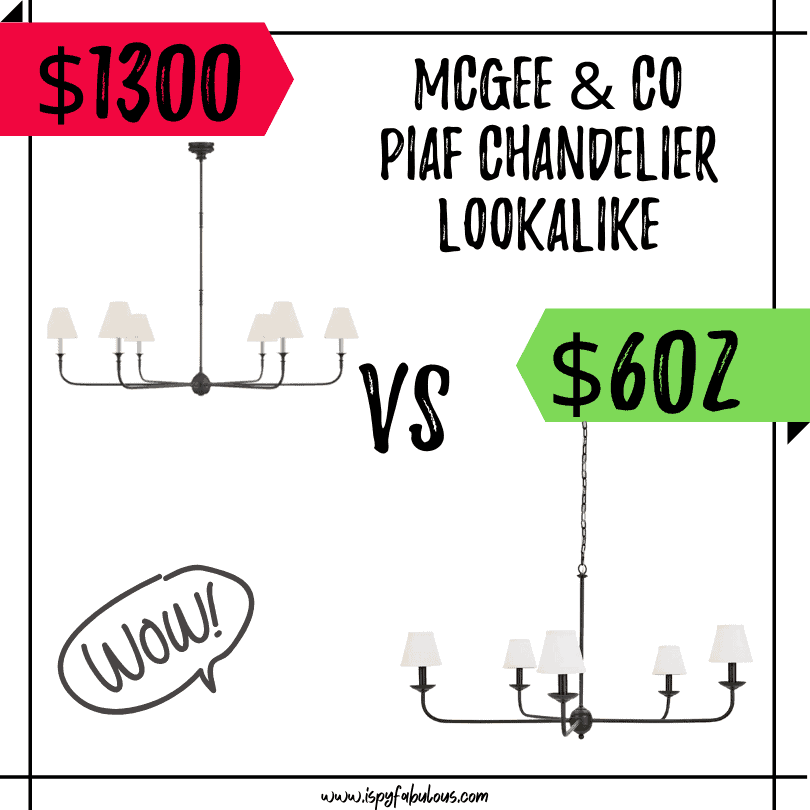 mcgee and co piaf chandelier lighting dupe