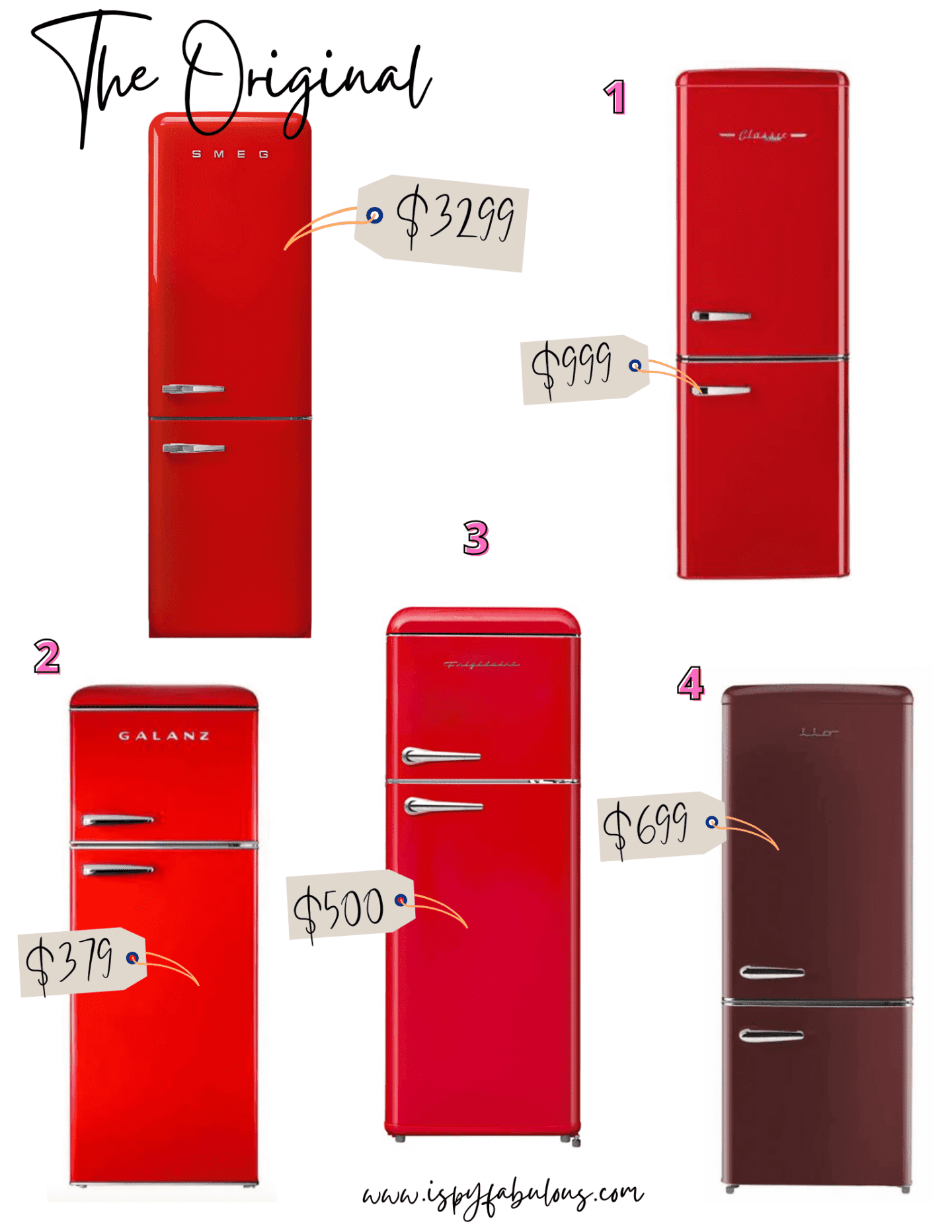 smeg dupe retro refrigerator