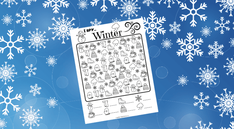 Free Winter I Spy & Coloring Page Printable