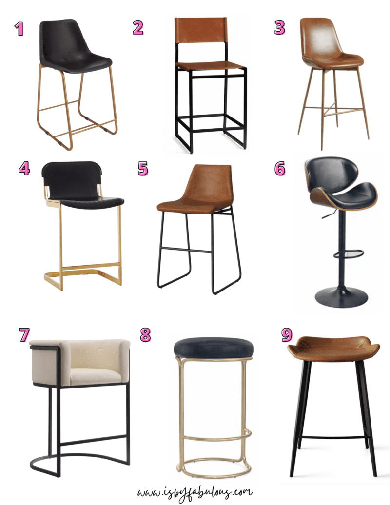 9 Chic Leather Bar & Counter Stools for Your Home!