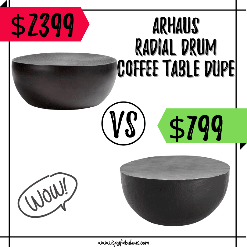 arhaus radial drum coffee table dupe