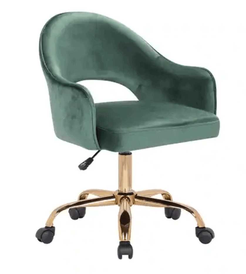 anthropologie fayette green velvet desk chair dupe