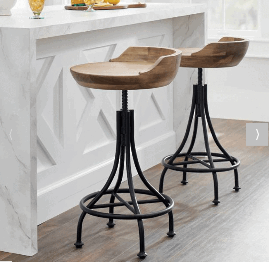 wood bar and counter stools