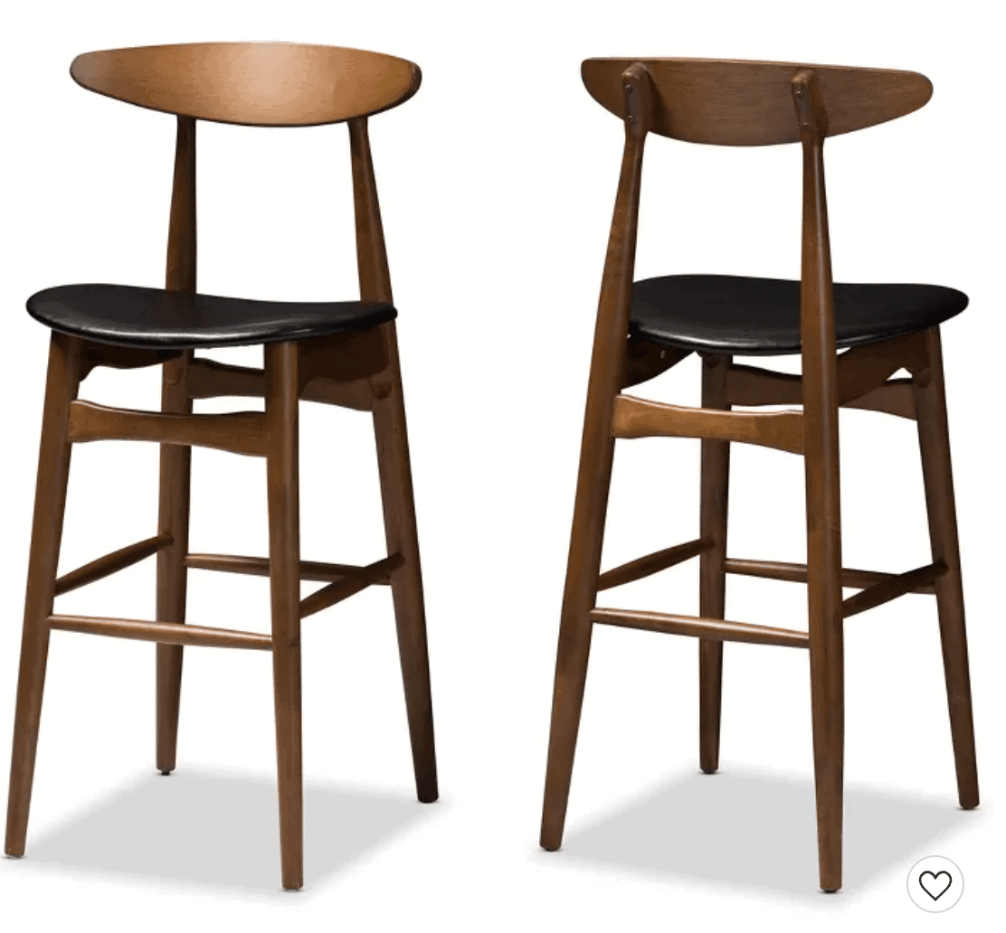 wood bar and counter stools