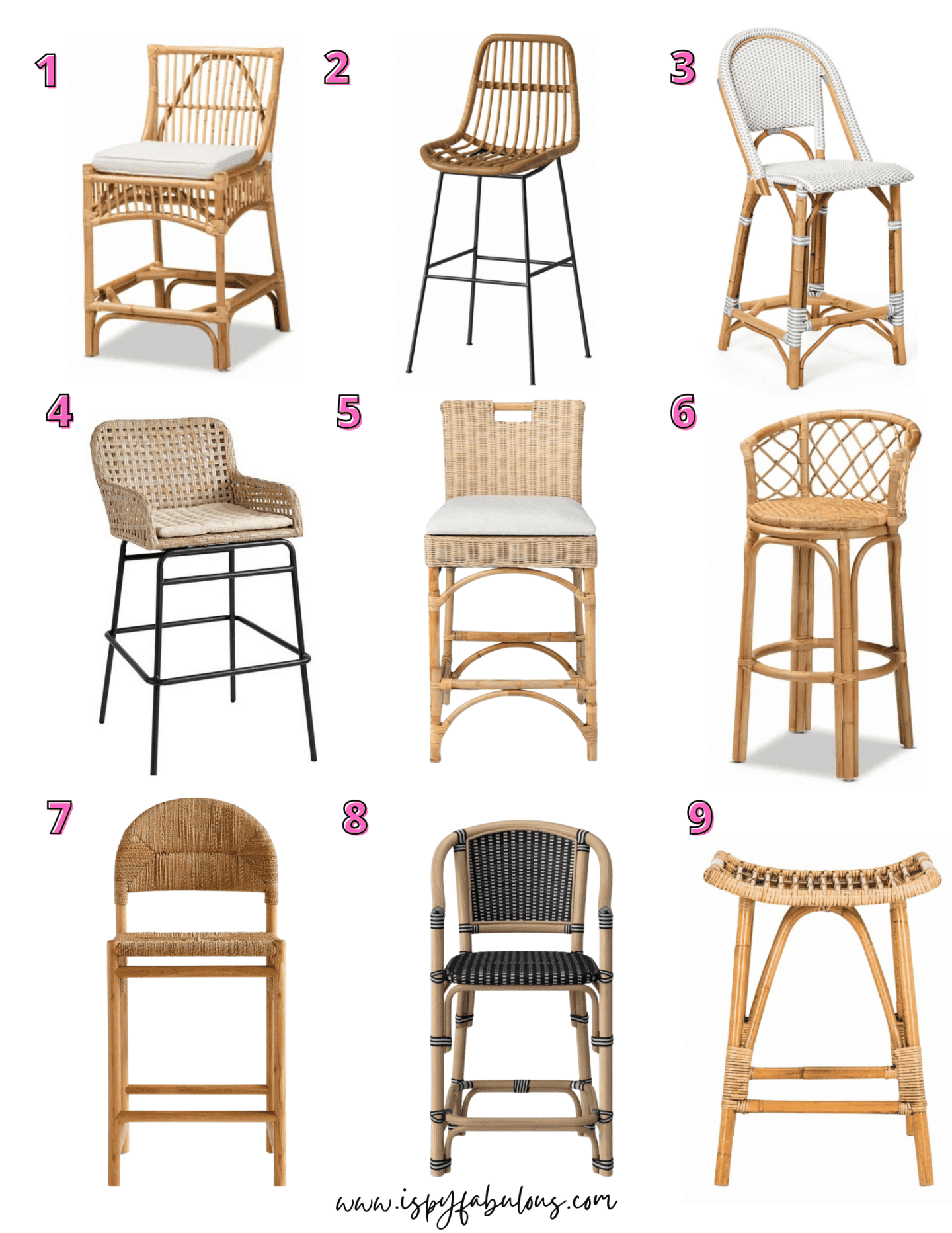 9 Chic Rattan Bar & Counter Stools for a Coastal, Cool Vibe I Spy Fabulous