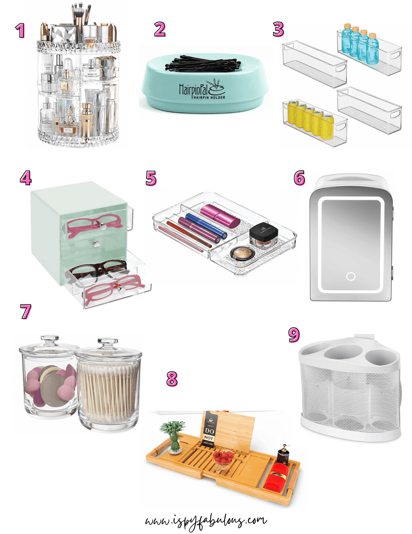 9 Bathroom Organizers from  for your Makeup & Hair Products! - I Spy  Fabulous