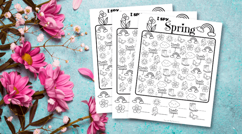 Free I Spy Spring Printable & Coloring Page