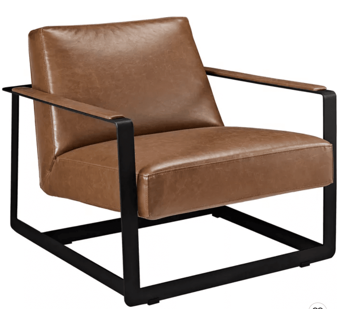 arhaus sarlow leather chair dupe